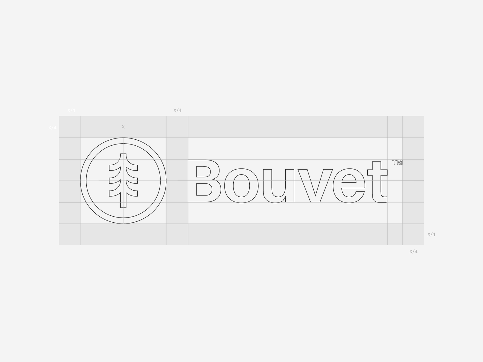 Costruzione logo Bouvet - grid system design